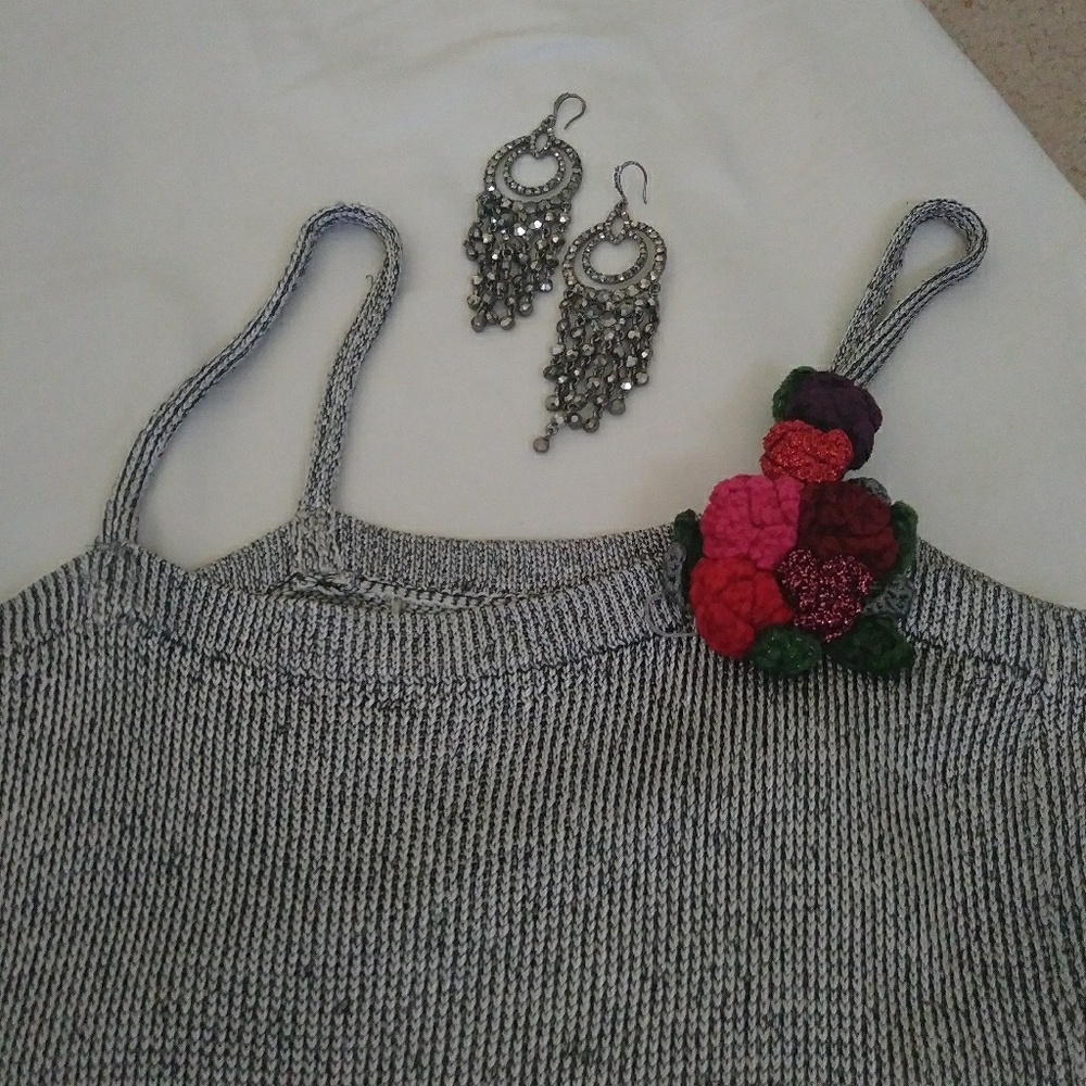 Metallic Slicer Sweater Dress
